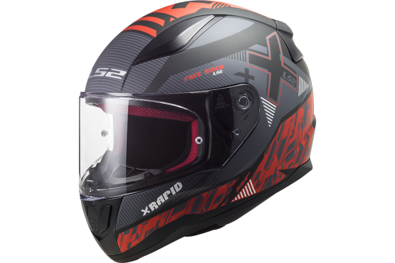 FF353 Rapid Treet Matt Black Red | LS2